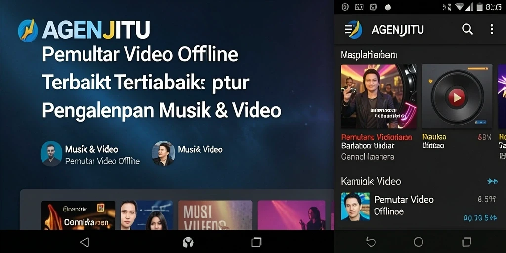 Antarmuka AGENJITU yang intuitif untuk pemutar video offline.