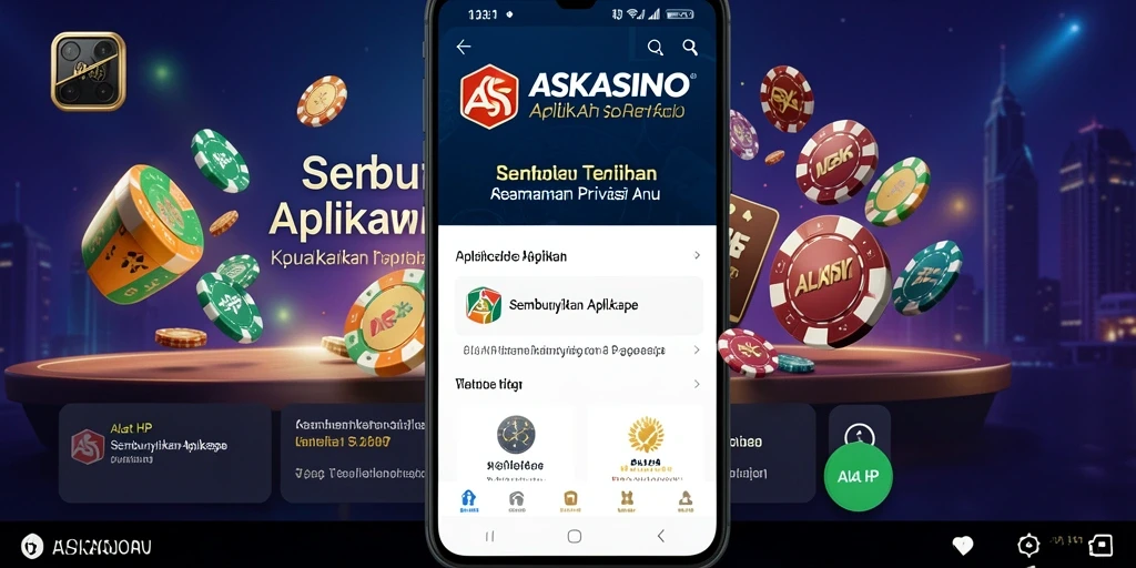 Antarmuka ASKASINO menampilkan opsi untuk menyembunyikan aplikasi dengan mudah.