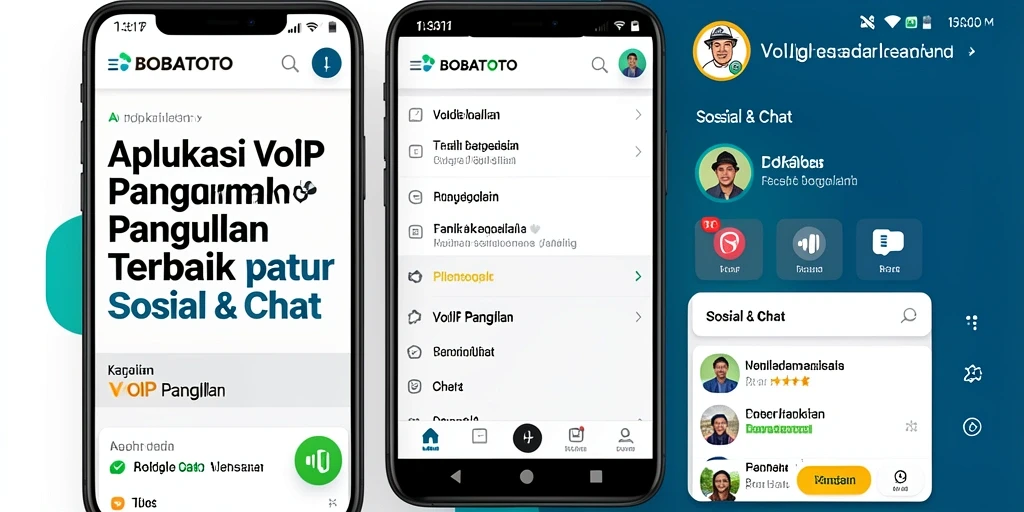 Antarmuka penggunaan BOBATOTO dengan fungsi VoIP Panggilan yang jelas dan menarik.