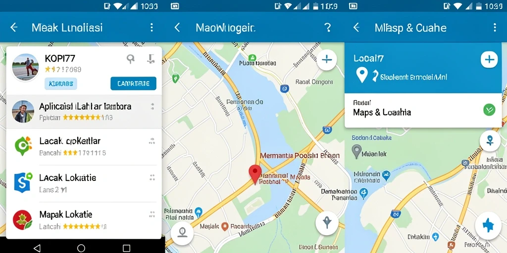 Screenshot antarmuka KOPI77 menunjukkan fitur lacak lokasi yang jelas dan informatif.