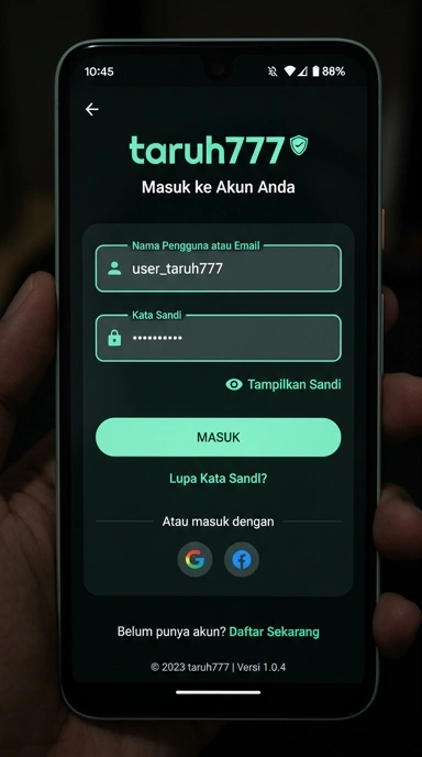 Masuk Akun Taruh777 Setelah Unduh APK